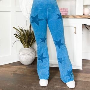 T Party Mineral Wash High Waist Flared Leggings